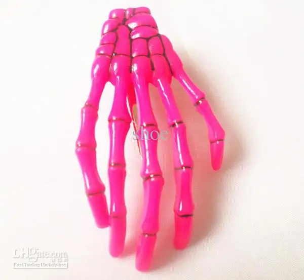  size 4 * 7cm skull claw hairpin skeleton hand hair clips /Lolita/Rockabilly/Goth /clip mixed colors