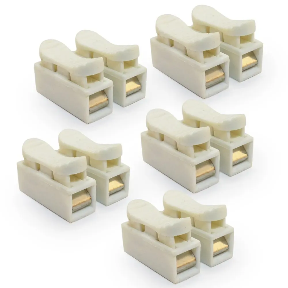 

5-10 Pack 2 Position Spring Pressure Terminal Blocks Connectors with Spring Connector Max1500W