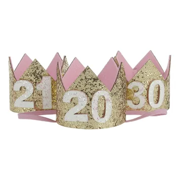 

Number 20th 21th 30th 20 21 30 years older adults girls women Birthday hat Princess Crown Tiara decoration gift Hair Accessories
