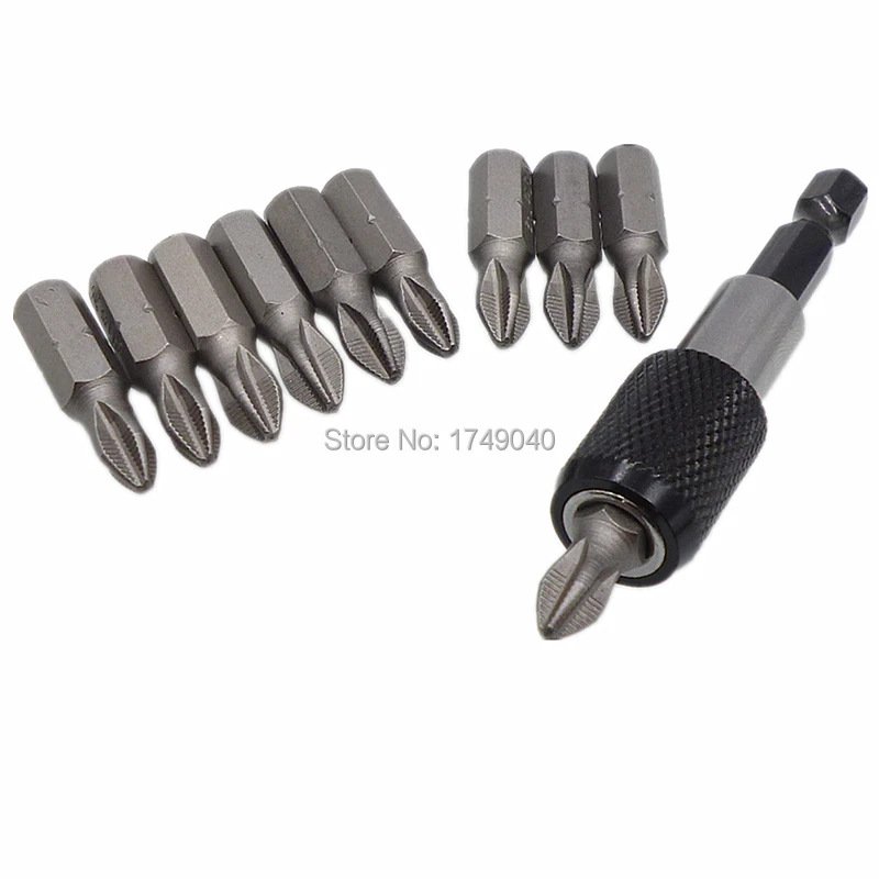 

Quick Release 1/4" Hex Shank Magnetic Bit Holder Tools 60mm Long and 10pcs 25mm Phillips Screwdriver Bits Magnetic Tip Set