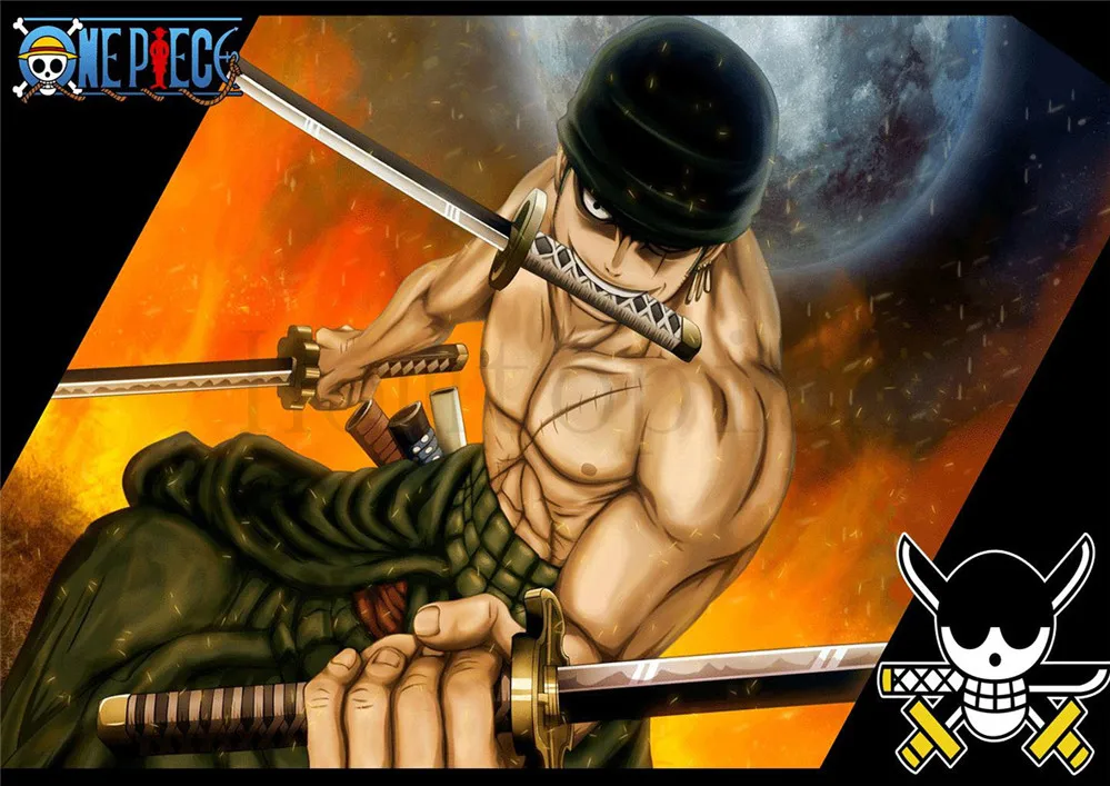 Плакаты Луффи Аниме ONE PIECE бумага с белым покрытием принты четкое изображение