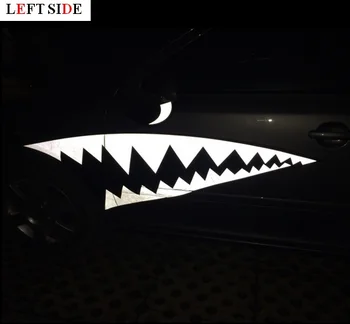 

LEFT SIDE Car Stickers Reflective Material Shark Tooth Personality Window Door Waterproof High Quality No Color Fade