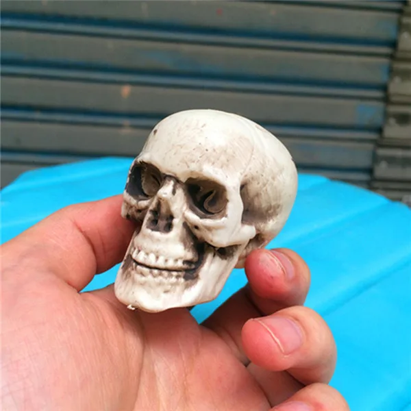 Cool Scary Mini Skeleton Heads Figure Prank joke toy punk Ghost House decoration - 4