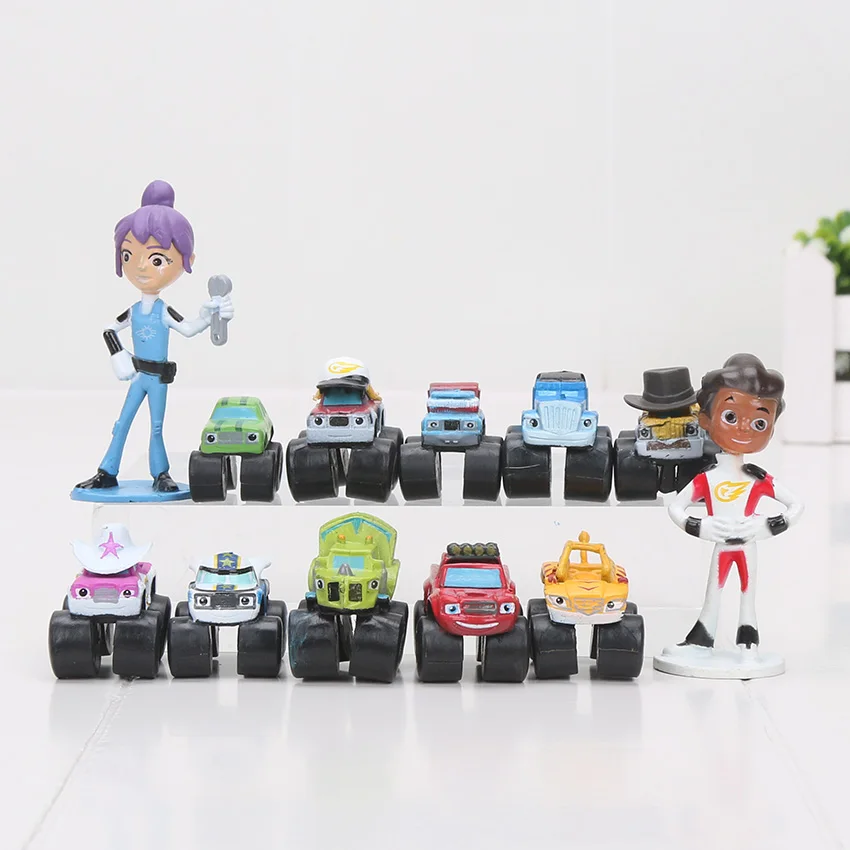 

12pcs/set Blaze Flame Machines Trucks Model Action Figures Toys Kids Toys