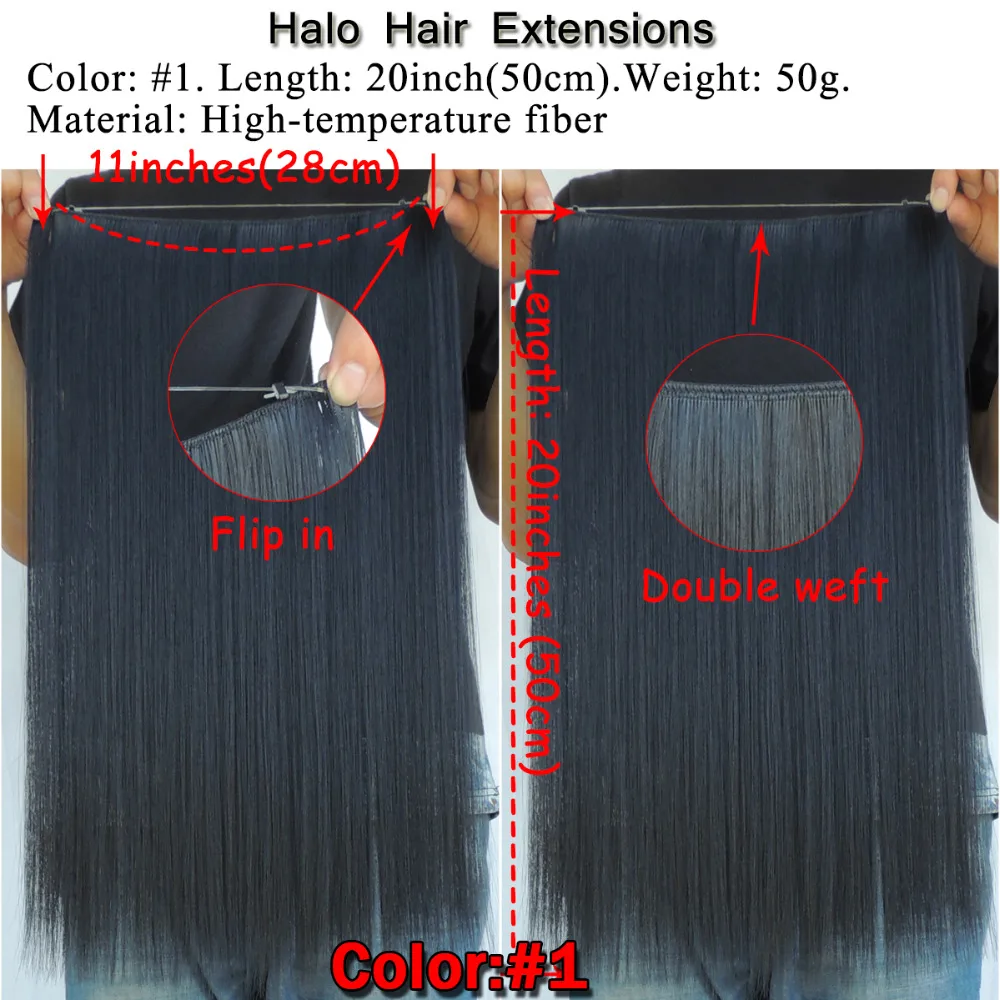 Ysz5050/1p Xi.rocks синтетические цветные парики Halo эластичная веревка удлинение волос