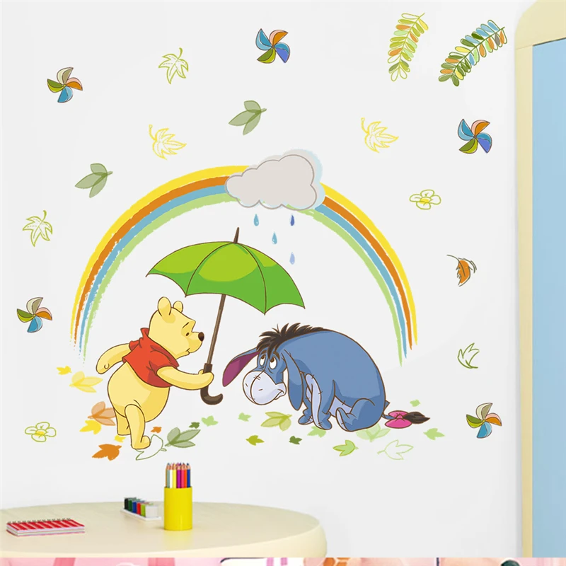 

40*60cm winnie pooh wall stickers bedroom home decorations cartoon animals wall decals diy mural art diy wallpaper