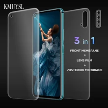 9D пленка для полного покрытия для huawei Honor 20 Pro защита для экрана Гидрогелевая Передняя пленка+ задняя пленка+ стекло для объектива камеры для Honor 20