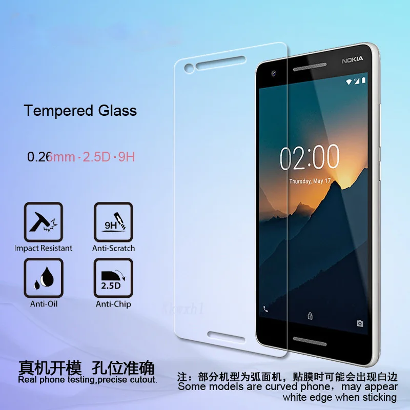 

2pcs Tempered Glass for Nokia 2.1 3 3.1 5.1 6.1 Plus X5 X6 Explosion-proof Protective Film Screen Protector