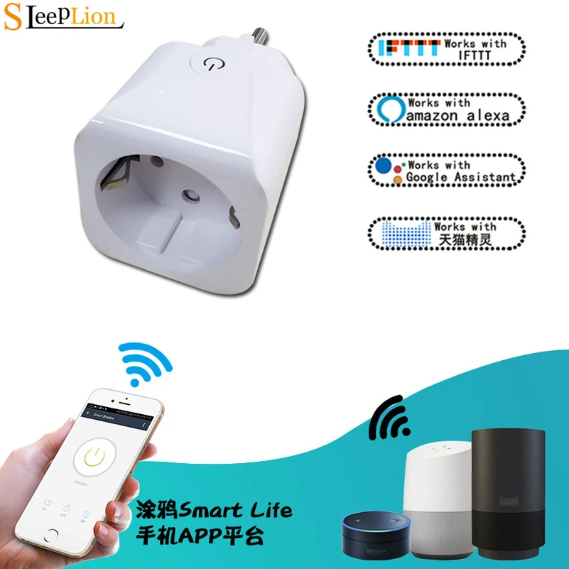 

Sleeplion EU/US/UK APP WiFi Smart Socket Plug 220V 110V Power Switch Outlet Smart Home Wireless Socket