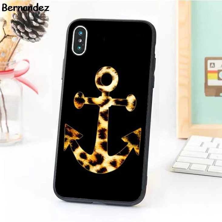 Bernandez Anchor Leopard print Tiger Fur phone Case cover For iPhone 6 6S 7 8 X XR XS maxS SE Samsung S5 S6 S7 edge S8 S9 Plus |