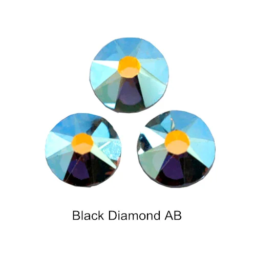 144 шт лучшее качество стразы Горячая фиксация стразы 8 Большие 8 маленькие стеклянные стразы Красочные горячая фиксация камни железные стразы для одежды B3309 - Цвет: Black-Diamond AB