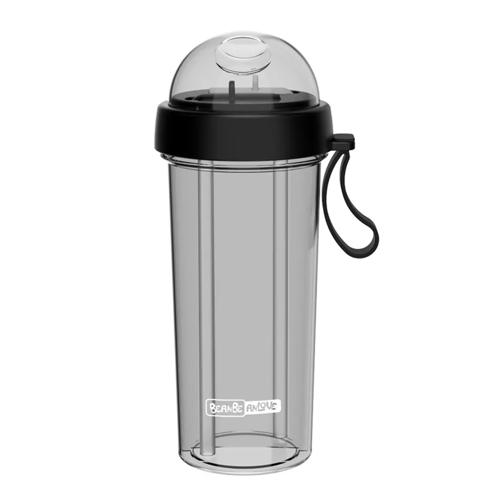 HSU Горячая чашка портативный Открытый путешествия креативный двойного назначения бутылка для воды чашка герметичность - Цвет: Black