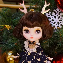 Blyth 1/6 30cm BJD Doll Joint Body MATTE Face With Big Eyes Black Color Hair White Skin 30cm Girl Toy Gift DIY Dressing Model Blyth 1/6 30cm BJD Doll Joint Body MATTE Face With Big Eyes Black Color Hair White Skin 30cm Girl Toy Gift DIY Dressing Model