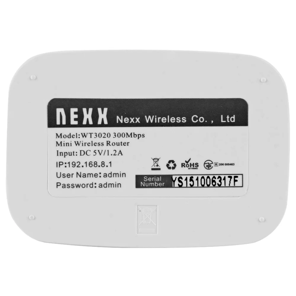 NEXX WT3020F Портативный мини Беспроводной NAS маршрутизатор AP Reapeater 300 Мбит/с USB