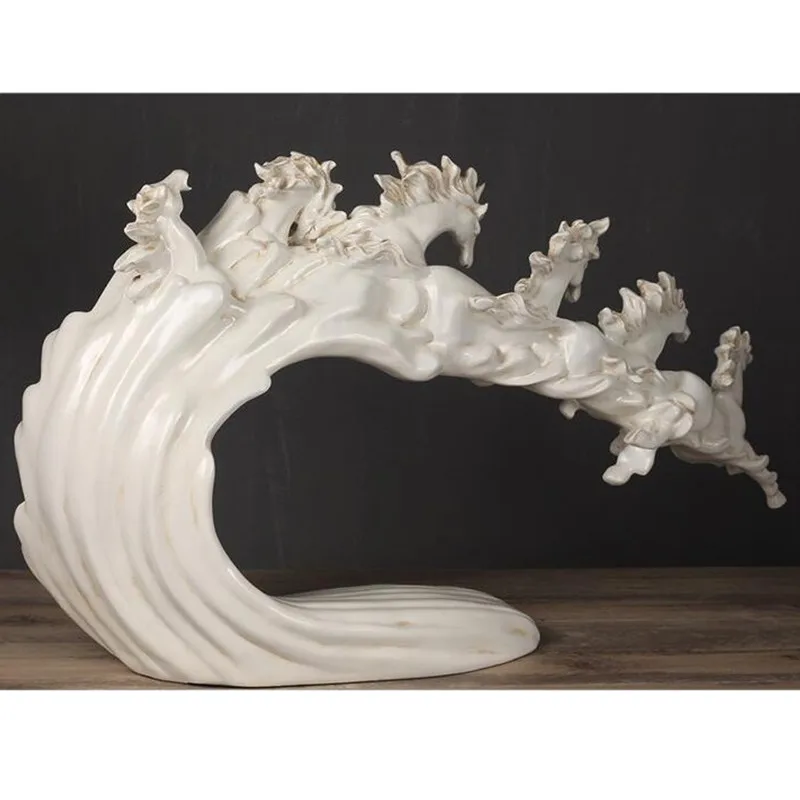 

44CM European Style Ten-Thousand Horses Running The Horse Decoration Colophony Crafts Opening Housewarming Gift G796