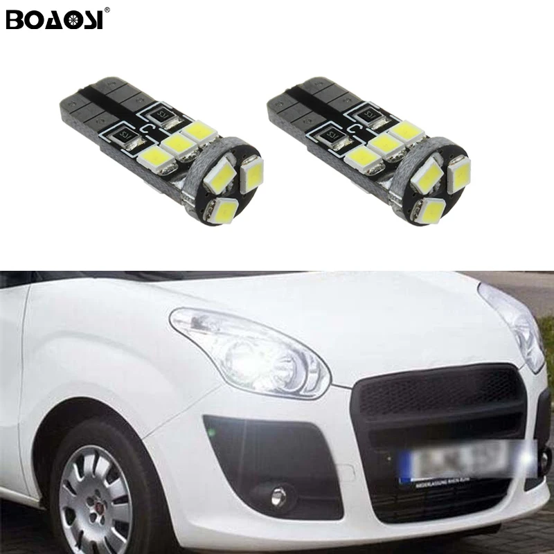 BOAOSI 2x T10 W5W 2835smd светодиодный габасветильник с объективом проектора для FIAT 500 Punto