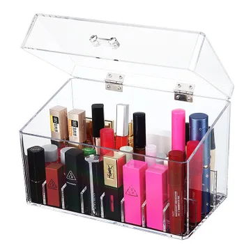 

PS Makeup organizer transparent lipstick nail polish storage box Skin care organizer rangement makeup cosmetic organizer box