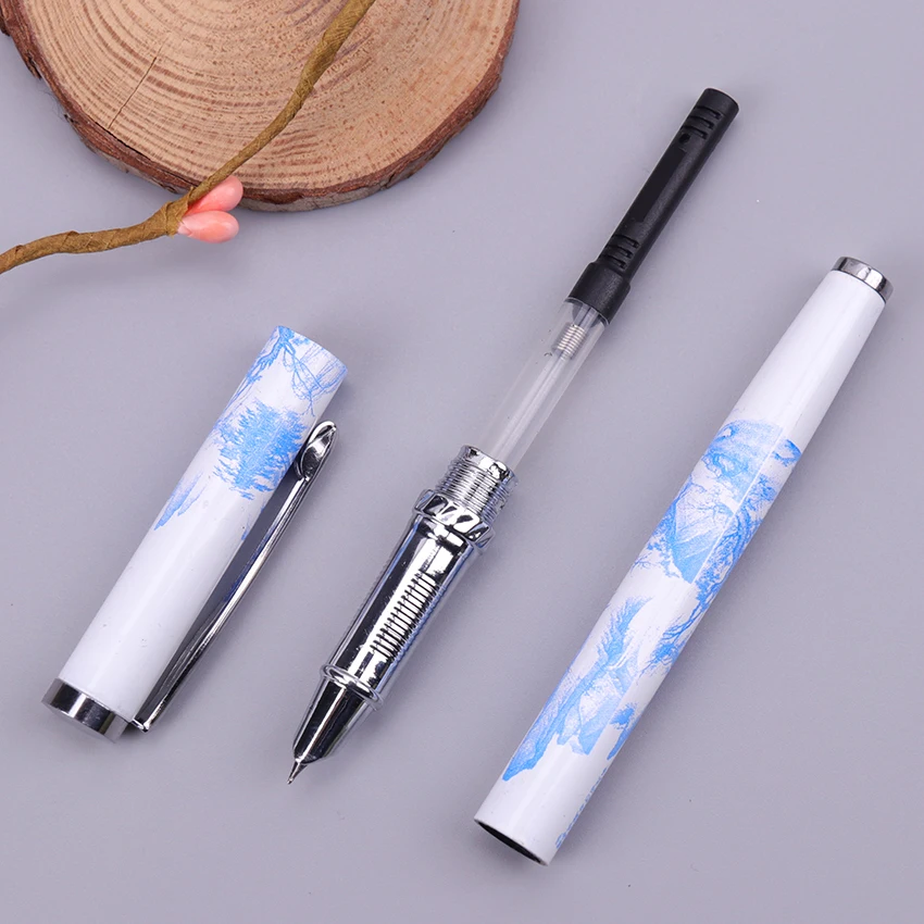 1 шт. синяя и белая перьевая ручка в китайском стиле 0,5 мм перьевые ручки для школы и офиса подарочные канцелярские принадлежности