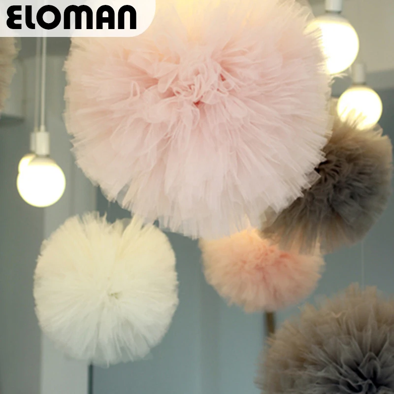 ELOMAN 15-35 см Тюль помпоны мяч Свадьба День Рождения Вечеринка и детский душ Декорации ручной работы DIY принадлежности