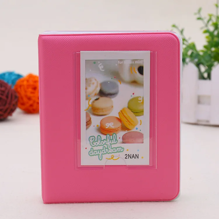 64 кармана Фотоальбом Polaroid Фотоальбом мини мгновенный чехол для хранения фотографий мини-альбом фотоальбом fotografico - Цвет: Peach Pink( stripe)