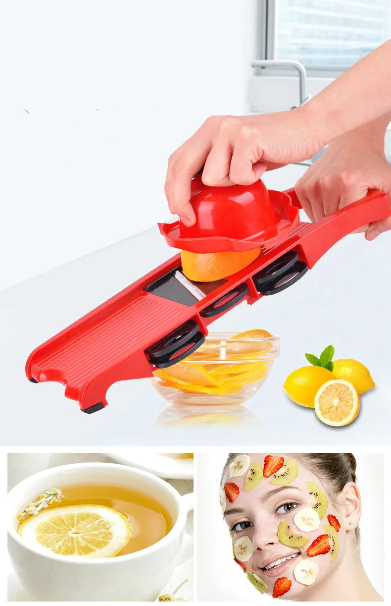 

1Set Creative Nicer Slicer Vegetable Cutter Stainless Steel Blade Mandoline Manual Slicer Potato Peeler Carrot Grate OK 0618