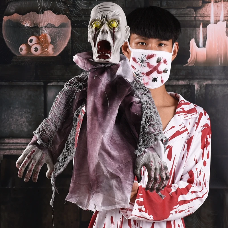 

Halloween Decorations Horror Swing Ghosts Electric Voice Control Doll Toy Glow Eye Haunted House Scary Props Halloween Supplies