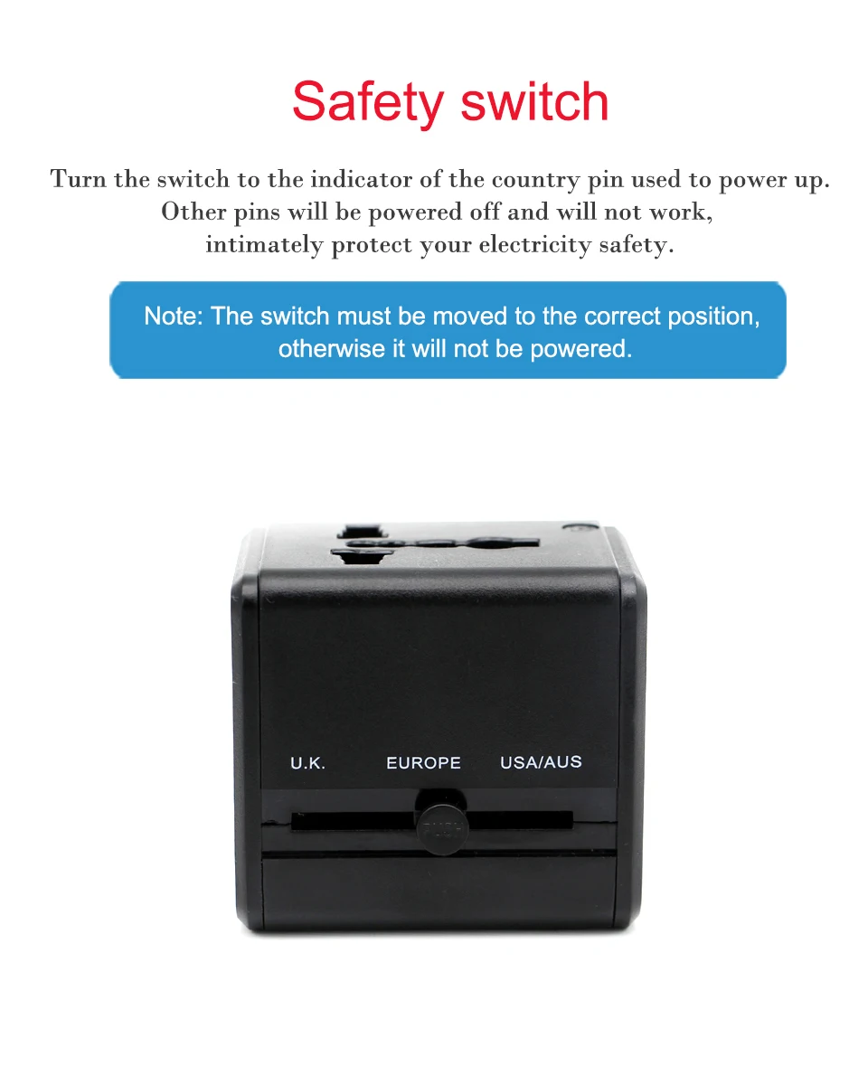 Universal Travel Adapter Dual USB Wall Charging Sockets US UK AUS EU CN Plug Quick Charger Adapter Electric Plugs Sockets (8)