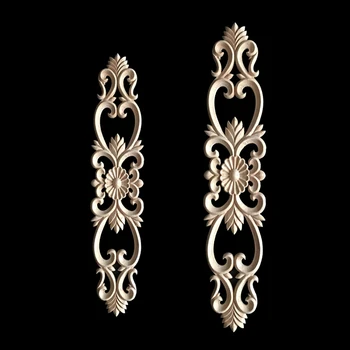 

5/10PCS Big European Wood Carving Applique Figurines Furniture Vintage Home Decor Wood Crafts Flowers Carve Pattern Cabinet Door