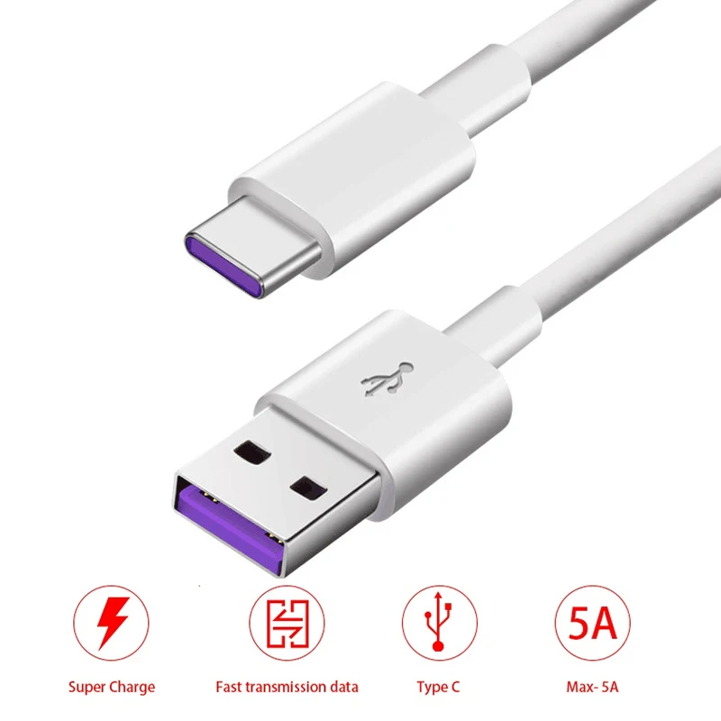 

USB 5A Type C Cable for Huawei P30 P20 Pro lite Mate20 10 Pro P10 Plus lite Supercharge Type-C Original Cable Fast charge Cable