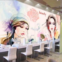 Beibehang пользовательские обои акварель красота МАГАЗИН ногтей фон стены магазин одежды украшения дома 3d обои