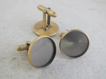 

Free shipping !!! Antique Bronze French Cufflink Blank 12mm Pad Cuff link findings Z-3379