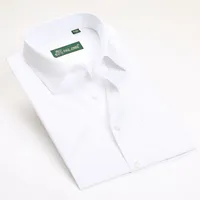 Men's Short Sleeve Solid Dress Shirt Slim-fit Non-Iron Work Shirts Formal Business Social Shirts Easy Care And Care 1