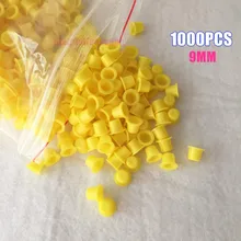 1000 шт. одноразовые пигменты татуировки Чашки желтый постоянного Макияж чернил Чашки Малый Размеры 9 мм тату оборудование аксессуар