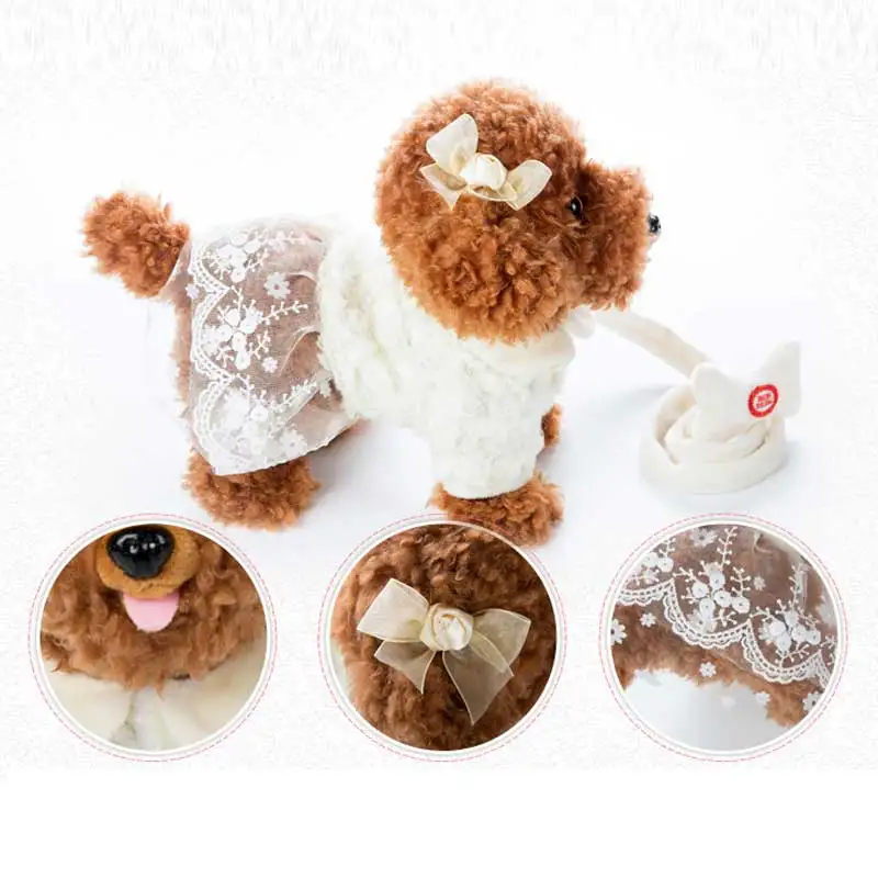 Controle de Som Animais de Estimação Brinquedos de Pelúcia para Crianças Presentes de Aniversário Robô Interativo Eletrônico Pelúcia Andando 72 Canções Trela Cão 11 Animais eletrônicos