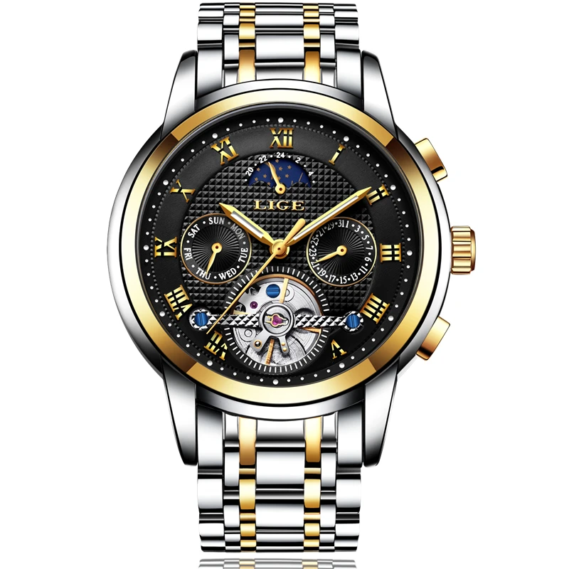2018 ييج أزياء رجالي ساعات الأعلى العلامة التجارية الفاخرة التلقائي الميكانيكية ووتش الرجال للماء الرياضة الساعات رجل Relogio Masculino