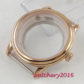 

40mm High quality Sapphire Glass Rose Golden hardened Newest HOT Watch Case fit ETA 8215 2836 miyota Movement