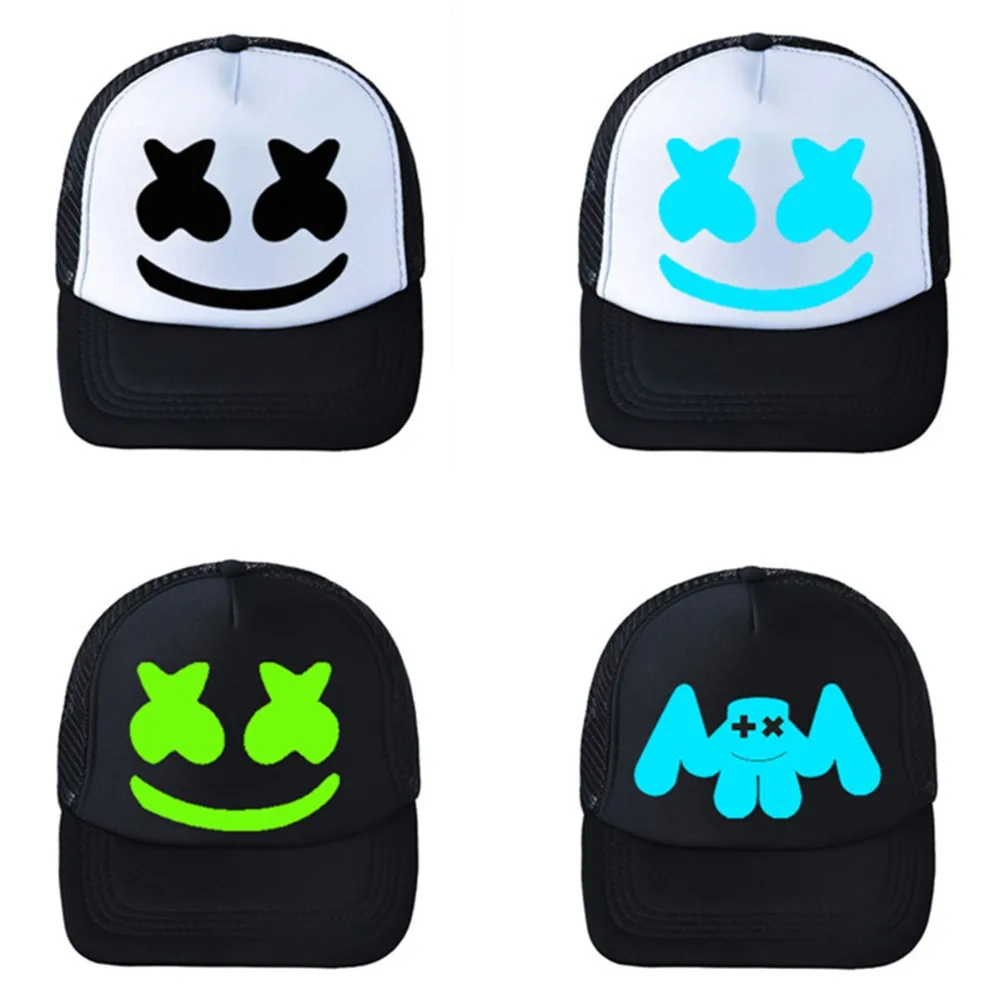 

Hats/Caps Print Marshmello Baseball Cap Men Women Punk Adjustable Cotton Snapback Caps Casual Outdoor Streetwear Trucker Dad Hat
