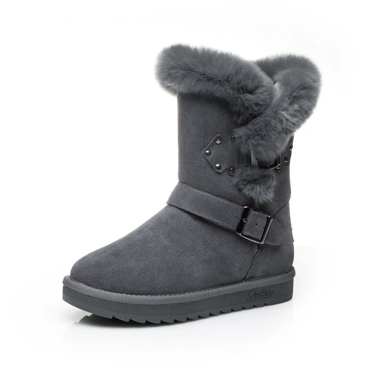41 Genuine Lether Natrual Wool Snow Boots Woman 2017 New Winter Warm Female Cotton Shoes Mid High Ladies Snow Shoes 41 Genuine Lether Natrual Wool Snow Boots Woman 2017 New Winter Warm Female Cotton Shoes Mid High Ladies Snow Shoes
