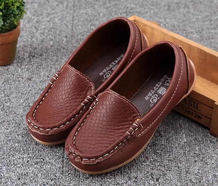 

2019 Autumn children shoes Boys Girls Shoes PU Leather Kids Loafers sneakers breathable Little Kid/Youth casual peas shoes