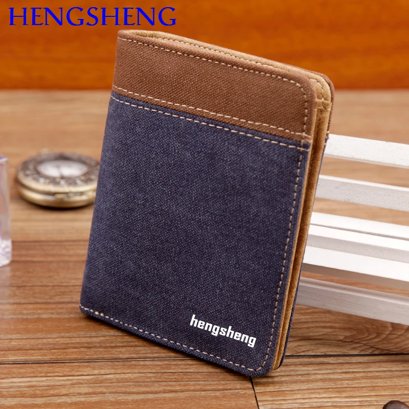 Бесплатная доставка Холщовый мужской кошелек HENGSHENG короткий с крестиком и