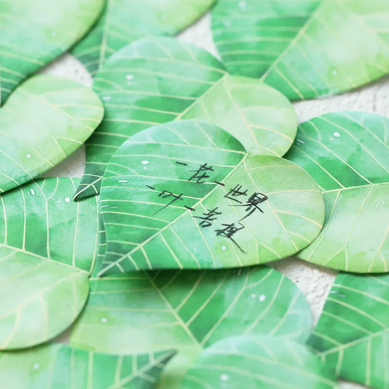 Kawaii Heart Shaped Leaves Memo Pad Lotus Leaf Sticky Notes Natural Plant Post Note Office Planner Paper Sticker School Supplies 100 sheets colorful sticky notes self sticky post notes heart arrow creative notepads planner sticker for office school supplies