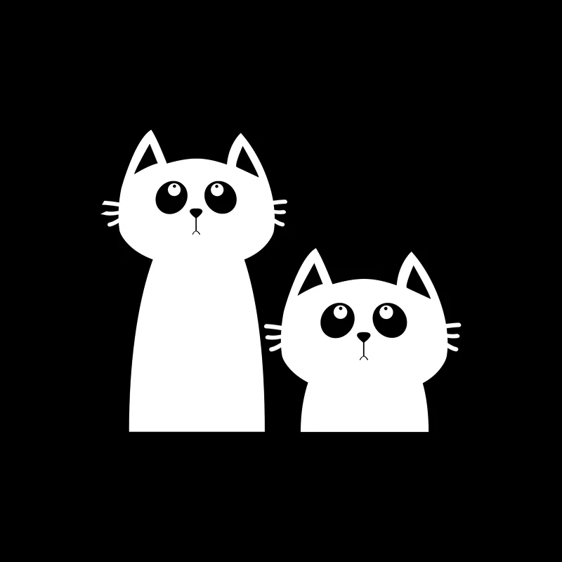 YJZT-15-5CM-12-9CM-Decal-Two-Cats-Looking-Up-Animal-Pet-Vinyl-Car-Sticker-Black (1)