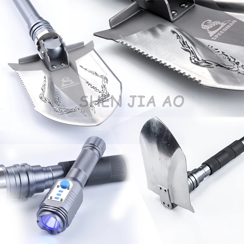 Multi-functional portable camping anti-body military shovel folding shovel outdoor fishing shovel  outdoor camping tool 