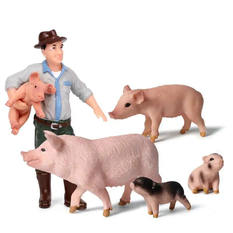 Моделирование стабильная ферма Животные модели костюм милый Ранчер корова курица утка свинья лошадь модель игрушки Фигурки детские игрушки для детей - Цвет: 12