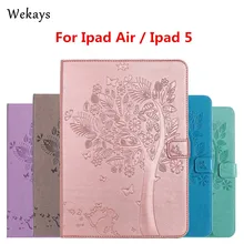 Wekays For iPad Air Case Luxury Cartoon Cat and Tree Leather Flip Case For Apple iPad Air ipad 5 Stand Full Cover Capa Funda