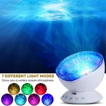 Ocean Wave Projector,12 LED with Remote Control Undersea Projector Lamp,7Color Changing Music Player Night Light for Kids Adults
