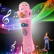 Новая беспроводная розовая Новая беспроводная игрушка для девочек и мальчиков, детский микрофон со светодиодами игрушечный микрофон для караоке, пение, ролевые дети, забавный подарок, музыка