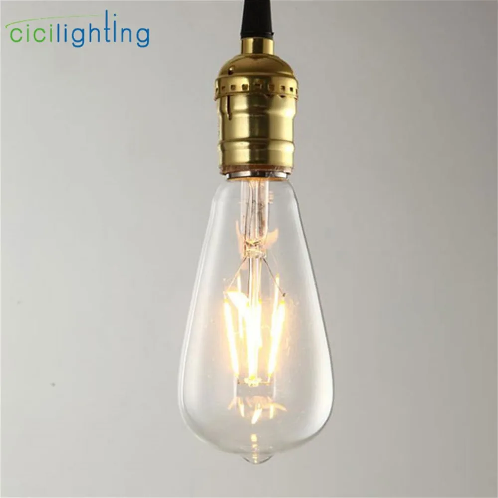 

220V 4W LED bulb ST64 LED filament vintage bulb camel color retro bulbs big promotion luminaria clear 2700K E27 bulbs