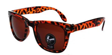 Классические складные очки с Чехол Брендовая Дизайнерская обувь унисекс солнцезащитные очки мужские и Для женщин очки спортивные очки Oculos gafas B2 - Цвет линз: Leopard
