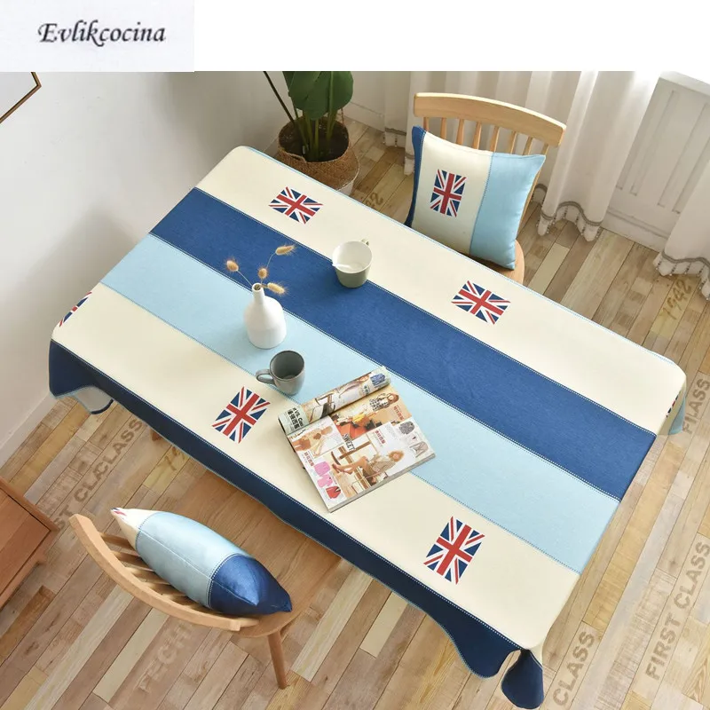 

Free Shipping Blue Stripe Rectangulares Tablecloth Cover Tafel Hoes Nappe Impermeable De Dining Kitchen Home Decor Mantel Mesa